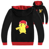 Pikachu เสื้อโค้ทเด็กผู้ชายเด็กผู้หญิง,เสื้อแจ็กเก็ตแบบมีซิปสำหรับใส่เล่นฤดูใบไม้ผลิและฤดูใบไม้ร่วงเสื้อคาร์ดิแกนลายการ์ตูนแขนยาวเสื้อผ้าเด็กผ้าฝ้าย L2459 65%