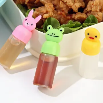 3pcs/set Mini Seasoning Sauce Bottle Small Containers Lovely Cat Dog  Bottles for Bento Lunch Box Kitchen Jar Accessories Cartoon