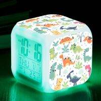 （HOT NEW）นาฬิกาปลุกไดโนเสาร์นาฬิกาดิจิตอล7 GlowingNight Unicornio DespertadorBedside Table ClockGift