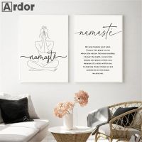 Nude Line Woman Yoga Poster Canvas Painting Namaste Definition Art Print Zen Posters Nordic Wall Pictures Living Room Home Decor Wall Décor