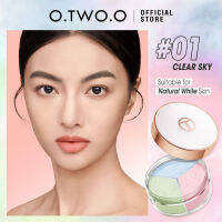 O.tw O.O 3-In-1แป้งฝุ่นแป้งทาหน้าด้านน้ำหนักเบาใช้ได้ยาวนานควบคุมความมัน3สีฟินิชชิ่งพาวเดอร์การแต่งหน้าสำหรับผู้หญิง