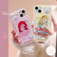 MissConnie เคสสำหรับ Oppo A76 A95 A5s A15 A57 A17K A96 A12 A17 A16 A7 A54 A77 A74 4F A31 A16s A16K A55 A5 A9 A53 A1K Reno 5 A12E A52 A92น่ารัก A3s เคสอลิซทรงนางเงือก