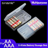 2 4 6 8 Slots AA AAA Hard Plastic Battery Holder Storage Box Battery Case Cover for aa aaa  Batteries Container Organizer Tool Storage Shelving