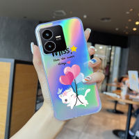 เคสโทรศัพท์สำหรับ Vivo Vivo Y22 Y16 Y02 Y22S Y35 Y76 5G การ์ตูนสัตว์นกฮูกกวางเอลค์เรนโบว์เคสโทรศัพท์โทรศัพท์สลายเลเซอร์ใสบางเฉียบ TPU นุ่มสุดขอบเคสกันกระแทกมีสีสันในตัวเคสบัตรเลเซอร์