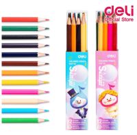 ดินสอสีไม้ 12 สี สีไม้ ดินสอสี เครื่องเขียน สีไม้ระบายภาพ อุปกรณ์เครื่องเขียน Deli C117-12 Colored Pencil 12 colors