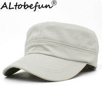 ALTOBEFUN คลาสสิกวินเทจผู้ชายทหารหมวกผู้ใหญ่แฟชั่นฤดูร้อนฤดูใบไม้ร่วงยี่ห้อแข็งปรับหมวกแบนสำหรับผู้หญิง AD911