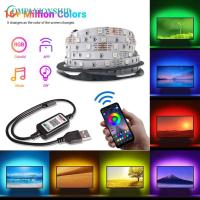 Colorful LED Strip Light Tape Bluetooth IR Remote Control TV Backlight Holiday Decoration