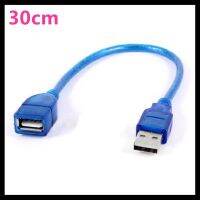 ตัวเครื่องพลาสติกสีน้ำเงิน2.0 Usb ตัวผู้กับตัวเมียสายเคเบิลพ่วง30ซม.