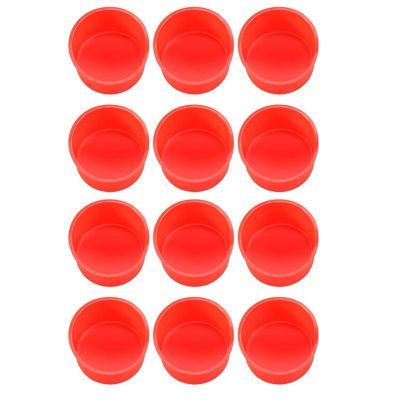 12Pcs Mini Cake Molds 4 Inch Round Baking Pan Non-Stick Silicone Baking Mold Bakeware Pan Reusable