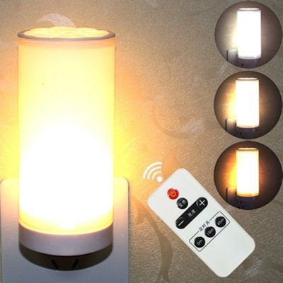 ❀▼ Remote Control Led Night Light Bedside Lamp with Controller Dimmable Desk Lamp Eu Plug-In Desk Lamp with Timer Function