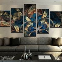 บทคัดย่อ Fantasy ดอกไม้ Art Canvas Wall Art โปสเตอร์-HD พิมพ์5แผง-ภาพตกแต่งห้องสำหรับ Home-ไม่มีกรอบ