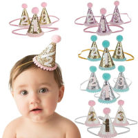 Cute Half 1 2 3 Birthday Party Hats Headband Prince Princess Crown Headdress Baby Shower Kids Birthday Party Decoration