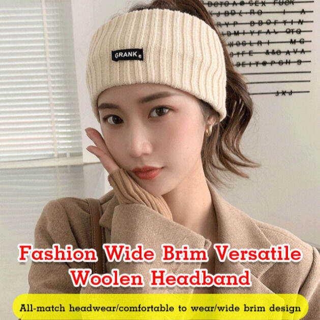 huanlangcaiji Stylish and Versatile Head Accessory Korean Letter Knit Headband Lazada PH