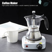 เครื่องชงกาแฟสแตนเลส 4 ถ้วย Stovetop หม้อต้มกาแฟ Moka Pot อุปกรณ์ครัว