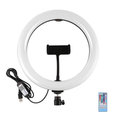 PULUZ 10.2 Inch USB RGBW Dimmable LED Ring Light Vlogging Photography Video Light for YouTube,Facebook Live,Twitch,Beauty Blog
