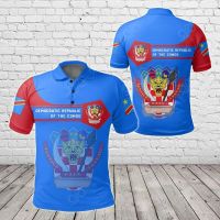 2023 NEW Style Democratic Republic Of The Congo Coat Of Arms Simple  Unisex Adult Polo Shirtsize：XS-6XLNew product，Can be customization