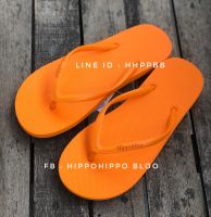 สีส้มล้วน สายเล็ก Orange Slim Hippo shoe รองเท้าแตะฮิปโป   No.36-37-38-39-40