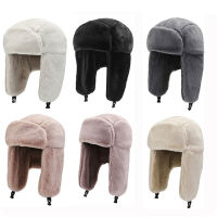 +2021 Fashion Thick Plush er Hat Warm Winter Hat Trapper Hats Russian Ushanka Snow Caps Earflap Bonnet Men Women