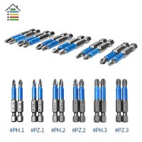 ◎✚✑ 12Pcs Gcr15 Phillips Bits Hex Shanked Anti Slip Screwdriver Bits Magnetic Single Head PH1 PZ1 PH2 PZ2 PH3 PZ3 50mm Length