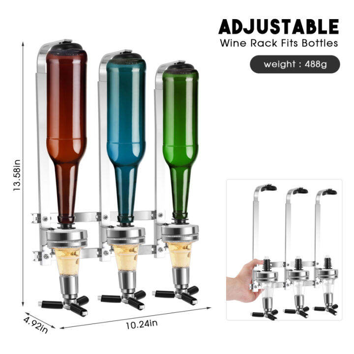 25ML Wall Mounted Bottle Dispenser For Drinks, Wine, And Spirits Steel