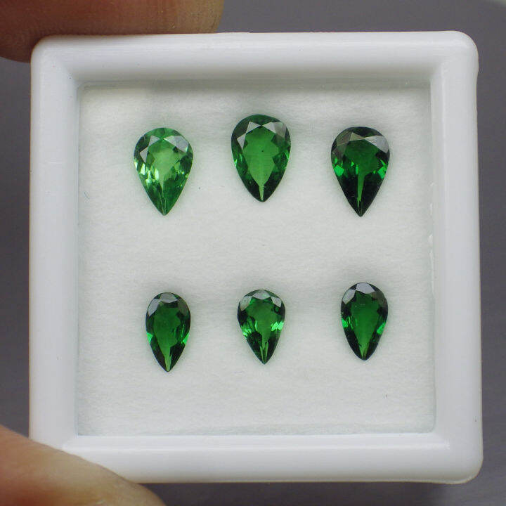 พลอย-การ์เน็ต-ซาโวไรท์-โกเมน-เขียว-ดิบ-ธรรมชาติ-แท้-natural-tsavorite-garnet-จำนวน-6-เม็ด-หนักรวม-1-32-กะรัต