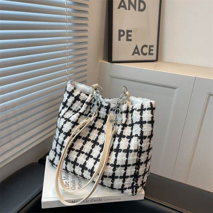 cod-large-capacity-bag-womens-2022-autumn-and-winter-new-style-this-years-popular-one-shoulder-underarm-fashion-plaid-tote