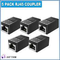 JXFTKM 1/5 Pack คุณภาพสูง Plug And Play อะแดปเตอร์ หญิงกับหญิง ตัวเชื่อมต่อ RJ45 ขั้วต่อ LAN 8P8C ตัวขยายสายเคเบิลอีเธอร์เน็ต Cat7/Cat6/Cat5e