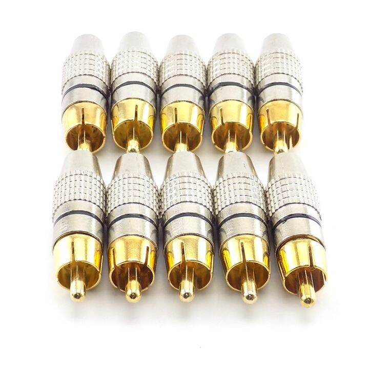 10pcs-rca-male-plug-to-cabling-connector-adapter-audio-video-cable-cctv-camera-non-solder-gold-plated