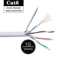 สาย Cat6สายเคเบิลอีเทอร์เน็ตแบบหลายสายป้องกันสองชั้นแบบ SFTP สำหรับเครือข่ายเราเตอร์แลปท็อปแมว6 RJ45สาย Patch Cord