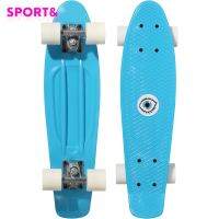 สเก็ตบอร์ดพลาสติกขนาดเล็กสำหรับเด็ก (สีฟ้า) Kids Mini Plastic Skateboard Play 500 - Blue