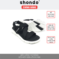 Giày sandal Shondo nam nữ đi học đế bằng đen trắng F6S003 thumbnail