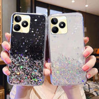 เคส TPU แบบนิ่มลายอีพ็อกซี่แวววาวระยิบระยับแฟชั่นสำหรับ Realme C51 C53 C 53 Narzo N53 N 53 C53 2023เคสด้านหลังโปร่งใสเคสกันกระแทกมือถือเคสโทรศัพท์