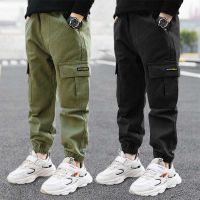 Boys Cargo Pants Winter Autumn Thick Boys Trousers Casual Kids Sport Pants Teenage Children Clothes For 4-11Year