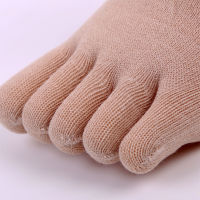 3 Pairs Half Palm 5 Toe Five Finger Invisible Womens Socks Cotton Comfortable Invisible Non Slip Toe Socks Half Grip Heel Socks