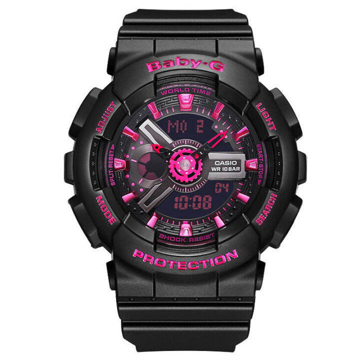 g-shock-baby-g-ga110-ba111-ชายและหญิงคู่กีฬานาฬิกากันน้ำและกันกระแทกเวลาโลกนำหน้าจอแสดงผลคู่-4-ปีรับประกันสากล-ba-111-1a-ga-110tp-1ajf