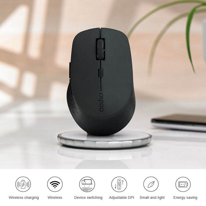 rapoo-m300w-usb-support-bluetooth-2-4g-wireless-charging-gaming-mute-office-mouse-1600-dpi-6-buttons-ergonomic-for-gamer-mice-pc