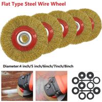 1pc 100/125/150/175/200mm Wire Brush Wheel With Adaptor Rings Grinder Polishing Abrasive Tool For Metal Derust Wood Deburring