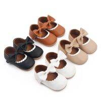 Baby Casual Shoes Infant Toddler Bowknot Non-slip Rubber Soft-Sole Flat PU First Walker Newborn Bow Decor Mary Janes