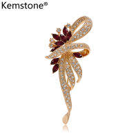 Kemstone ออสเตรียคริสตัลเข็มกลัด Pin เครื่องประดับสตรีชุบทอง