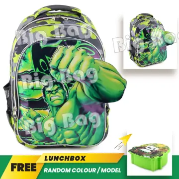 Incredible hulk outlet backpack and lunchbox