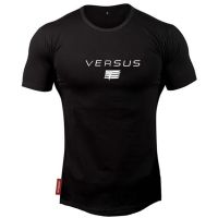 Men T-shirts Letter Printed Muscle Shirt Bodybuilding Jogger Workout Fitness T Shirts Cotton O-Neck Shirt for Men