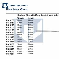 10ชิ้น1.0มิลลิเมตร-4.0X250มิลลิเมตรยาวดีสแตนเลสบางส่วนเกลียว Kirschner สายสัตวแพทย์ศัลยกรรมกระดูกเครื่องมือ