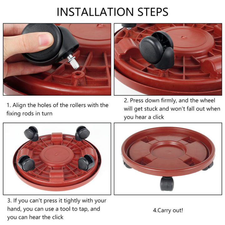 ถาดกระถางดอกไม้ล้อสากล13นิ้วชั้นวางกระถางต้นไม้แบบหมุนได้สำหรับถาดกระถางดอกไม้กระถางดอกไม้ระเบียงพร้อมกับล้อล้อสากล