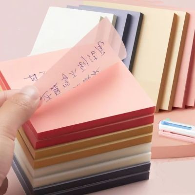 50 Sheets Transparent PET Memo Posted It Notes Planner Sticker Notepad School Supplies Students Stationery
