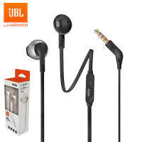 Original JBL T205 3.5mm Wired Headset Stereo Music Earbuds In-ear HIFI Sport Earphones 1-button Control Hands-free Call with Mic