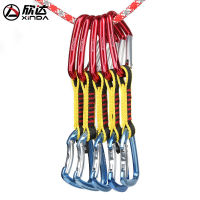 XINDA Professional Rock Climbing Quickdraw สลิงล็อคความปลอดภัย Extenders ยืด Bent Carabiner Mountaineer ชุดป้องกันกลางแจ้ง