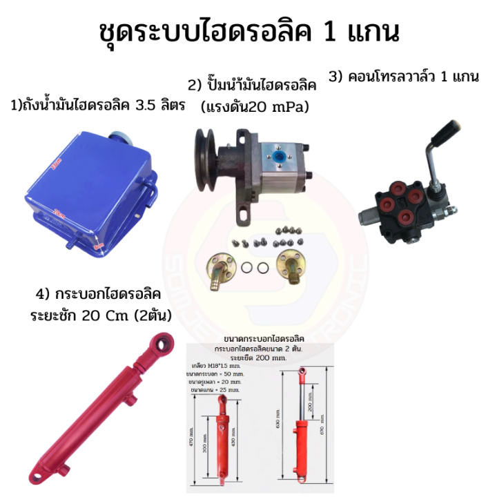 ชุดไฮดรอลิคสำหรับรถไถดัดแปลง-ชุดไฮดรอลิค-1-แกน-ชุดไฮดรอลิคยกผานหลัง-ชุด-hydraulic