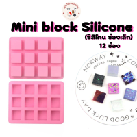 พิมพ์ซิลิโคนสี่เหลี่ยม12ช่อง Mini block Silicone ใช้ทำ เค้ก ขนม วุ้น สบู่ เทียนหอม ทนความร้อน