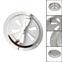 】【、 New 5 Inch Stainless Steel Round Air Louver Vent &amp;Side Knob Opening Grille Cover Marine Boat Ventilation Louvered Vents