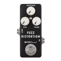 [ammoon]MOSKYAudio FUZZ DISTORTION Mini Effect Pedal กีต้าร์ไฟฟ้า Distortion Fuzz Effect Pedal Full Metal Shell True Bypass